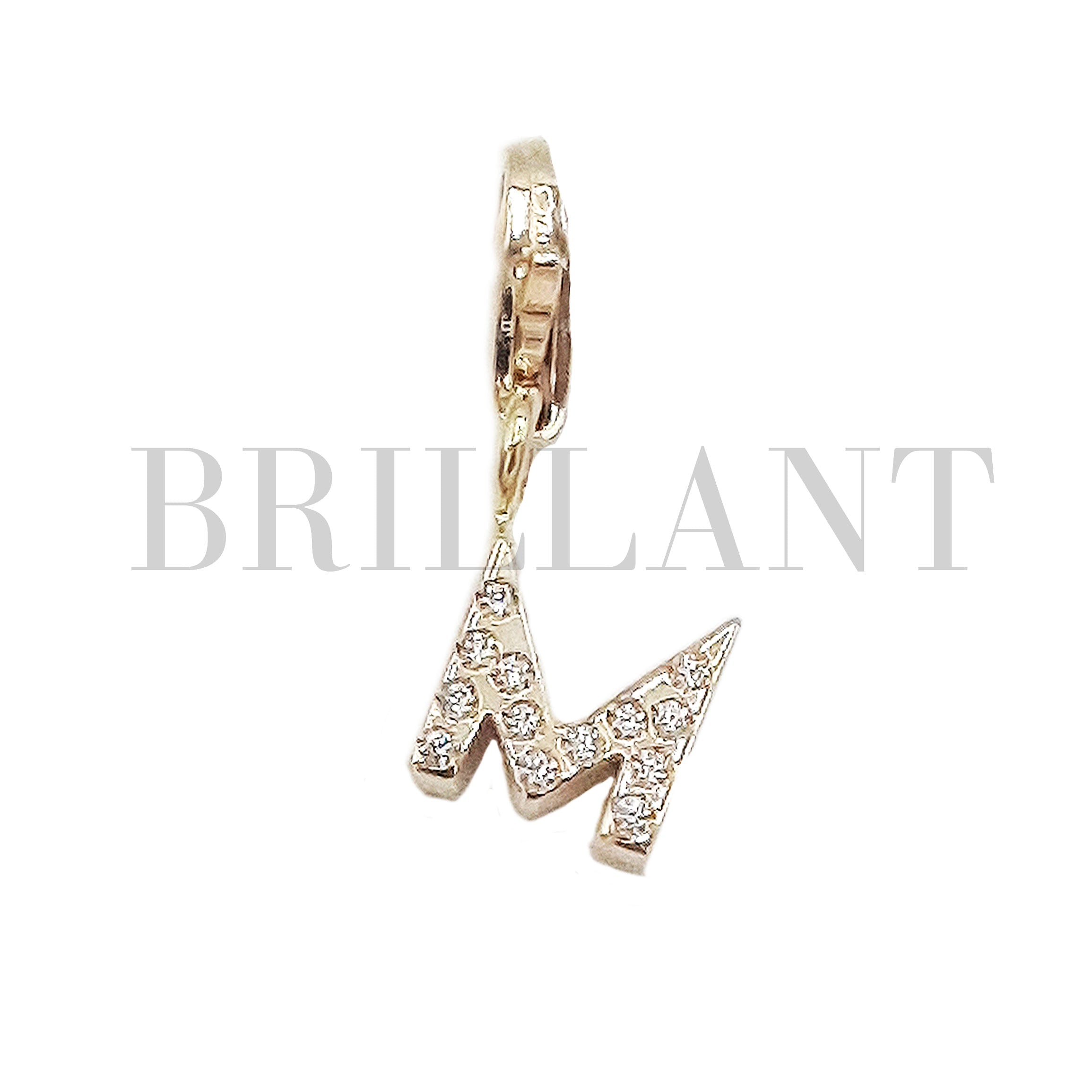 White Initial M Mini Charm – BRILLANT Barcelona