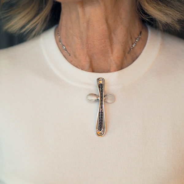 CELA Black/Silver Cross