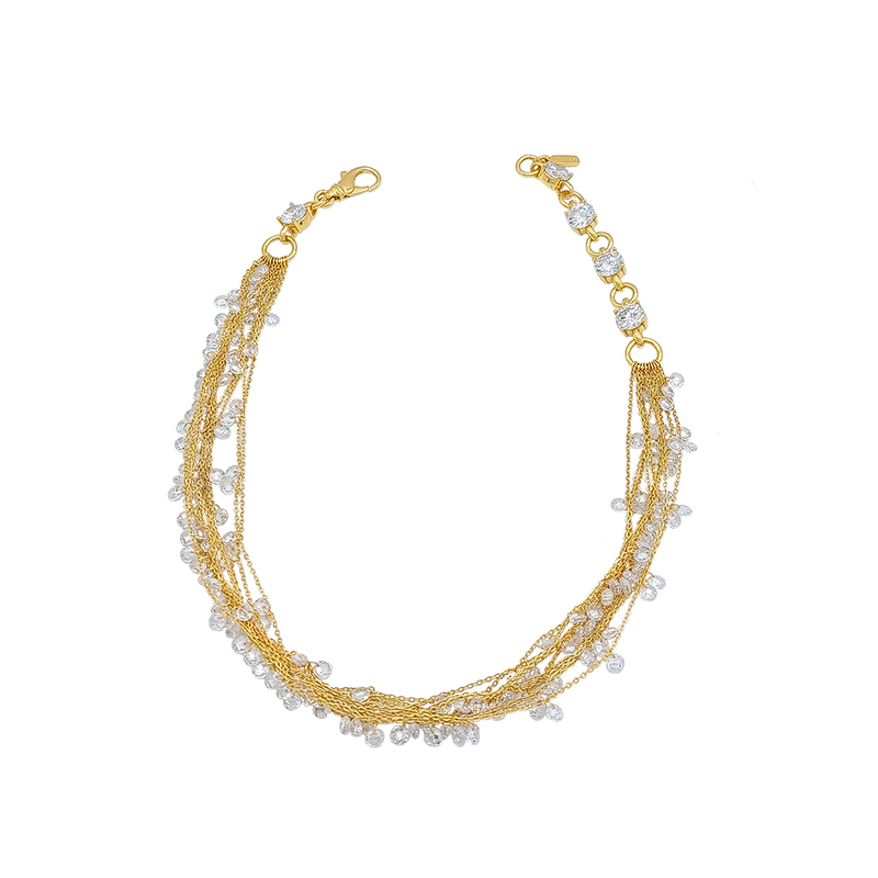 Gold/White CASCADA Choker