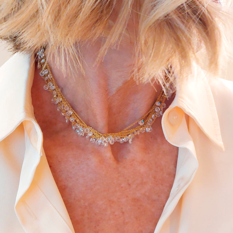 Gold/White CASCADA Choker