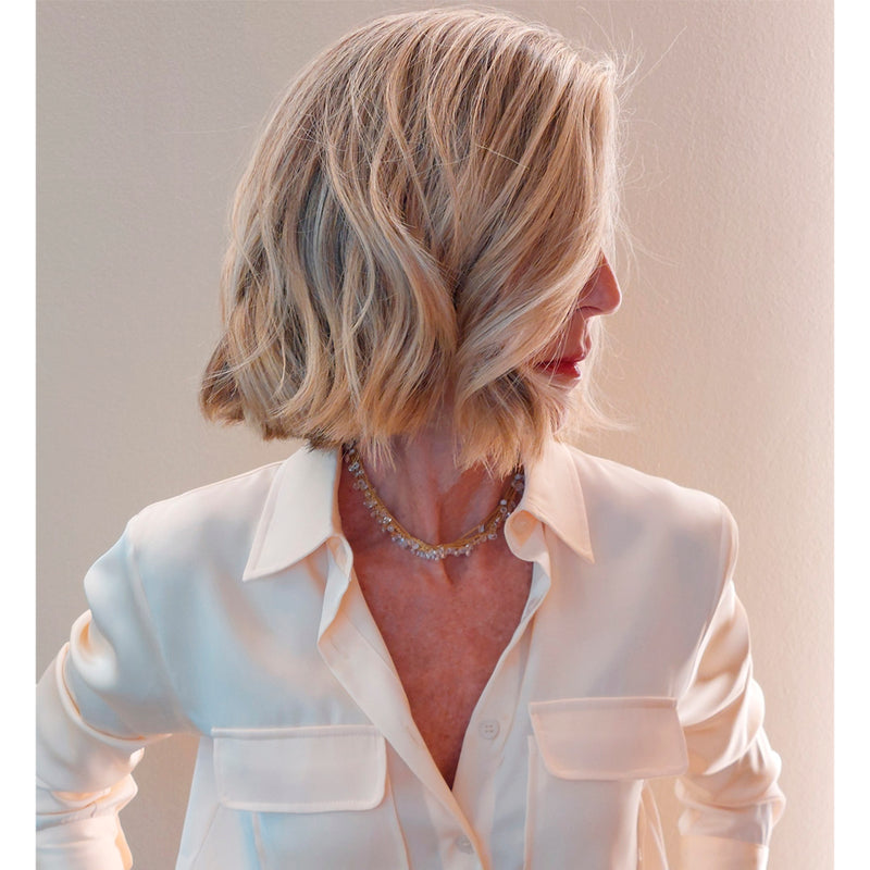Gold/White CASCADA Choker