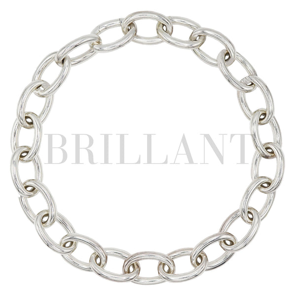 Large Silver Oval LINK Choker