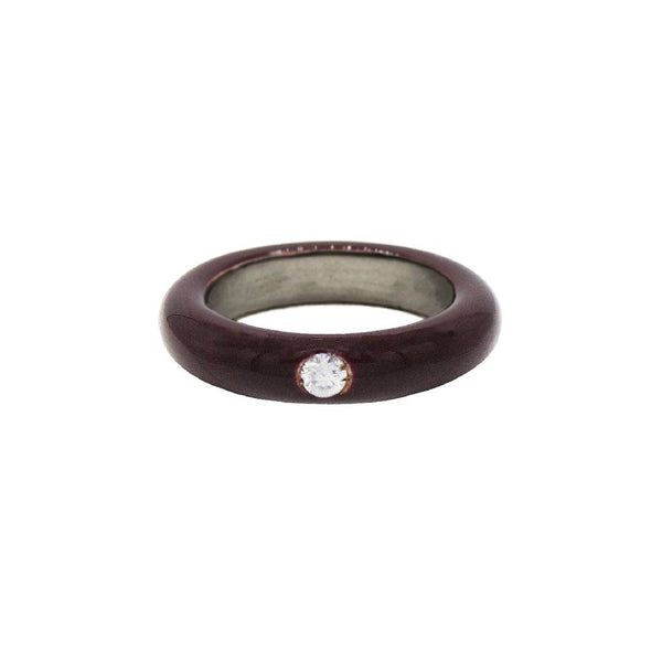 Anillo Esmalte Marrón/Blanco