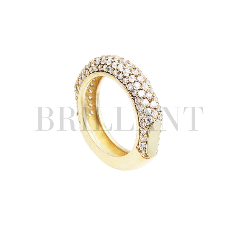 Anillo Pavé2 Blanco/Dorado