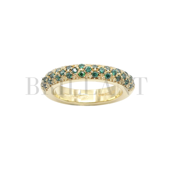 Anillo Pavé1 Verde/Dorado