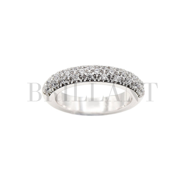 Weiß/Silber Pavé1 Ring