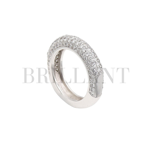 Weiß/Silber Pavé2 Ring