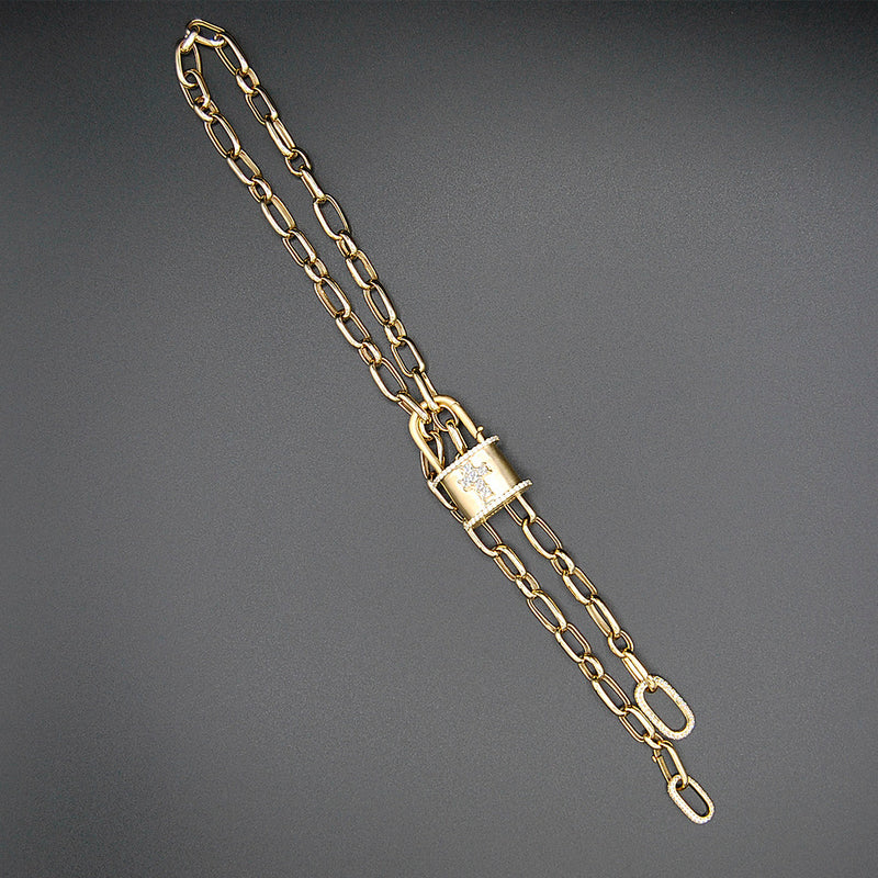 Kreuz-Vorhängeschloss-Halskette