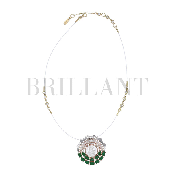 Halskette MIREIA L aus grünem Stein Brillant