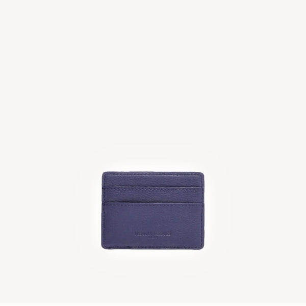 Simple Navy Blue Leather Card Holder