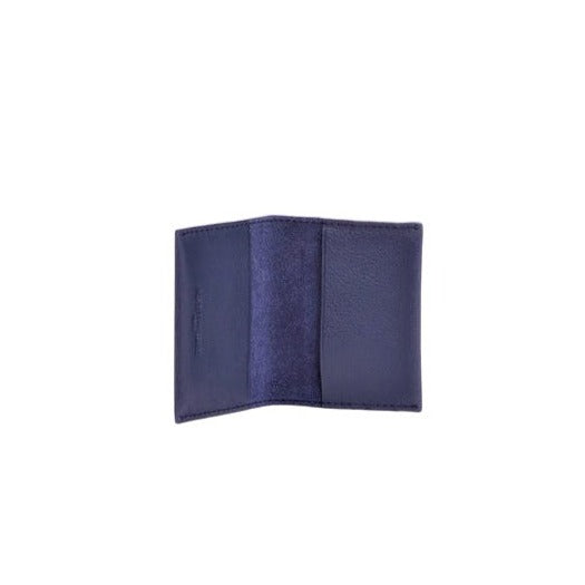 Navy Blue Double Leather Card Holder