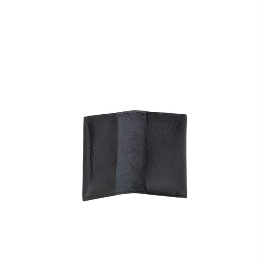 Black Leather Double Card Holder