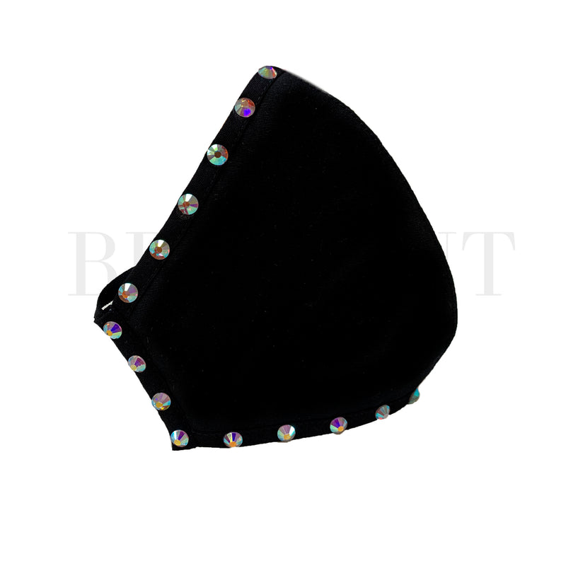 Black Mask - Silver Rhinestones