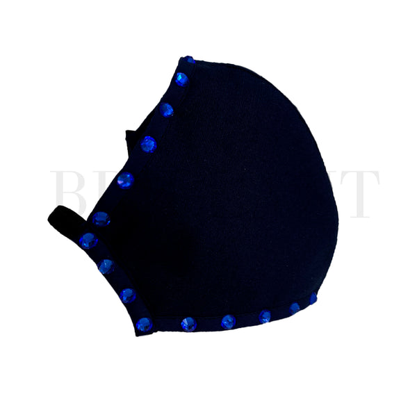 Marineblaue Maske - Blaue Strasssteine