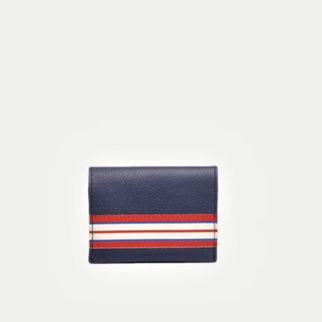 Navy Blue Double Leather Card Holder