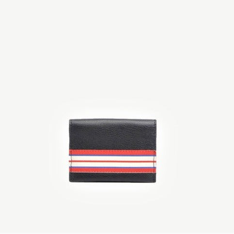 Black Leather Double Card Holder