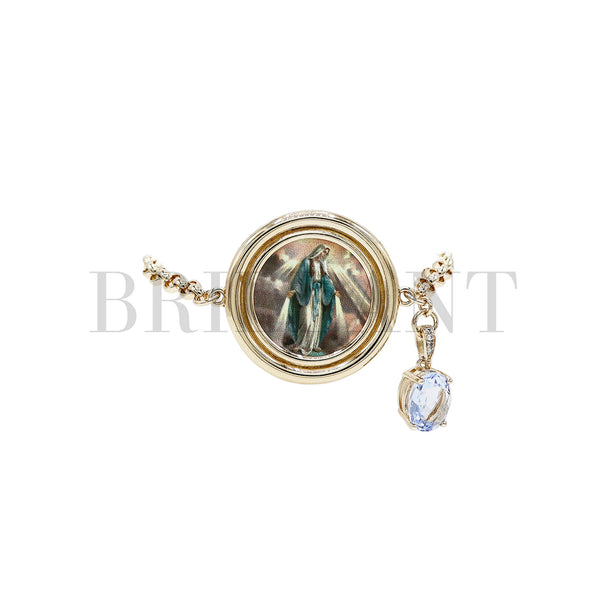 Pulsera Madonna Redonda y Charm